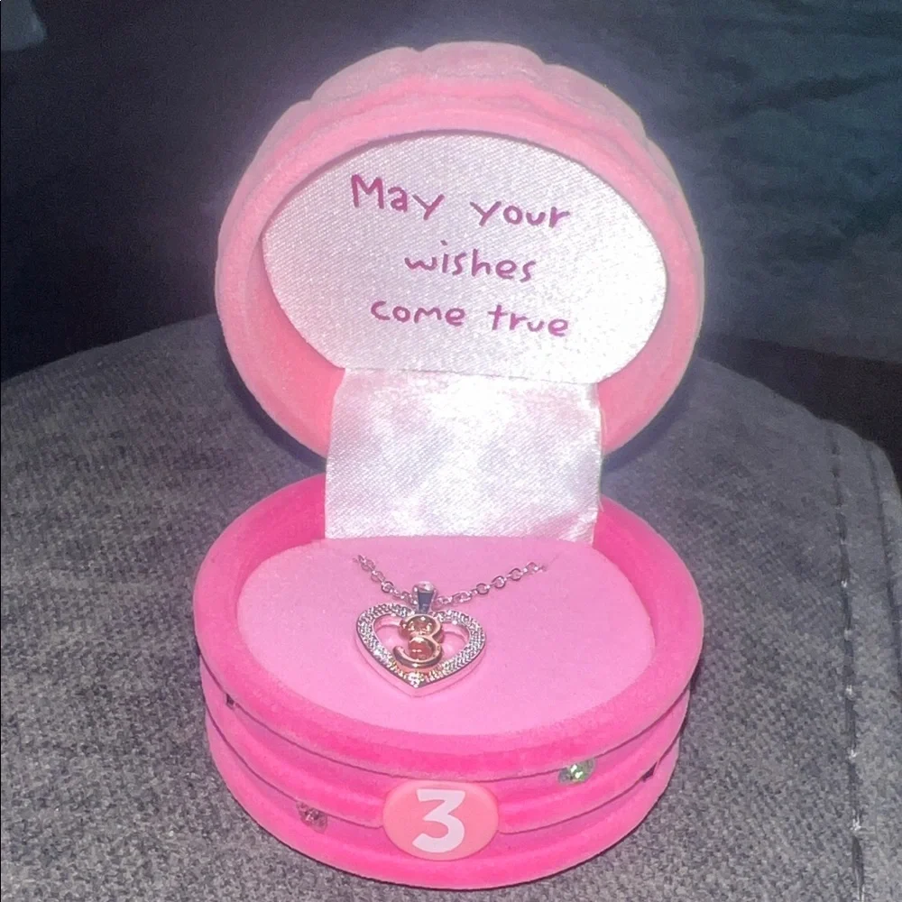 3rd Birthday Heart Pendant Necklace in gift box